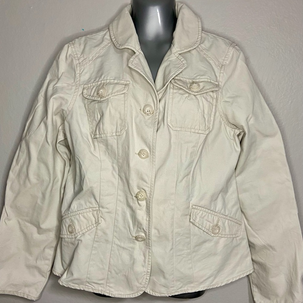 Ruff Hewn Cream Utility Jacket Lightweight Classic Design